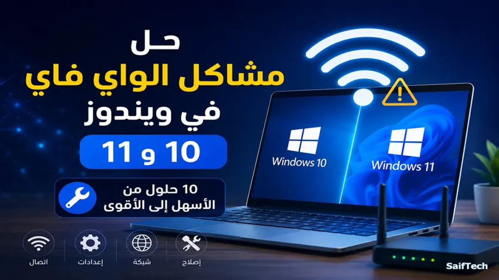 حل مشاكل الواي فاي في ويندوز 10و11: 10 حلول من الأسهل إلى الأقوى