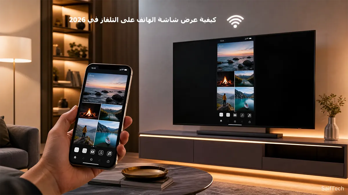 كيفية عرض شاشة الهاتف على التلفاز,  عرض صور الهاتف على شاشة التلفاز لاسلكياً في 2026
