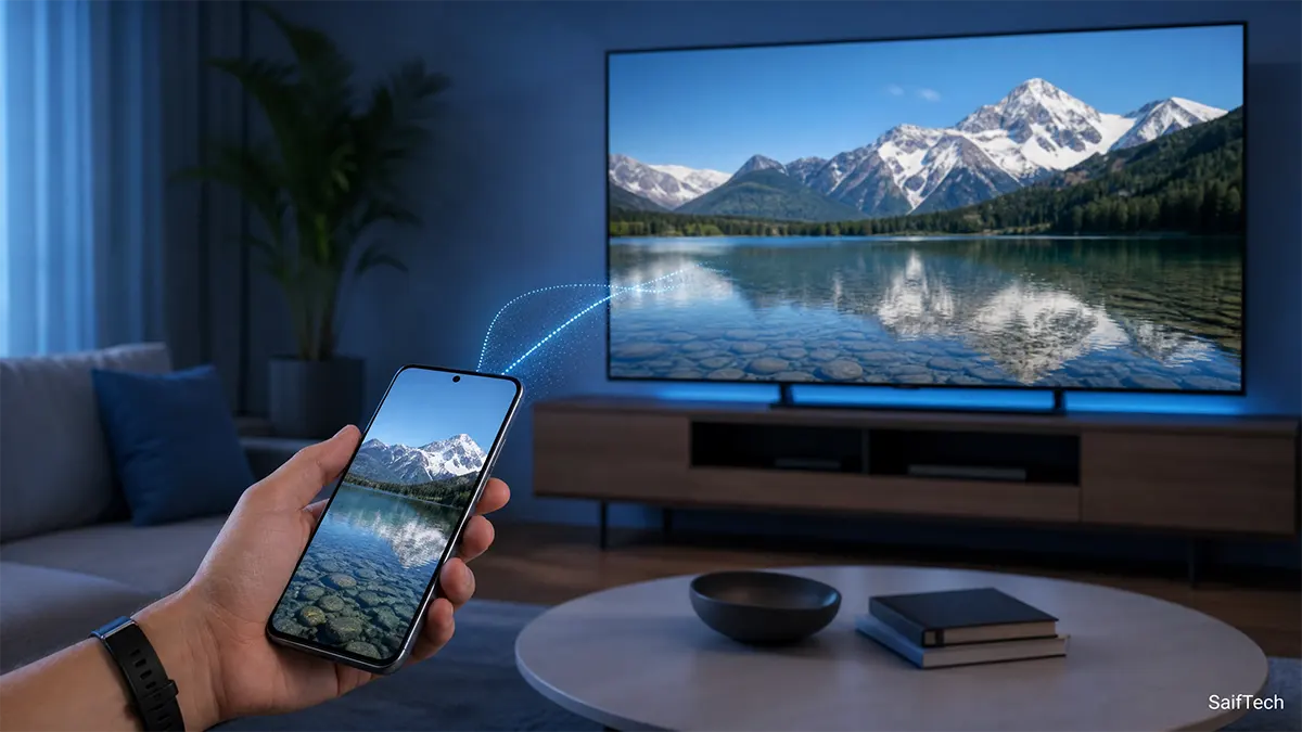 عرض شاشة هاتف أندرويد على التلفاز لاسلكياً باستخدام Google Cast
