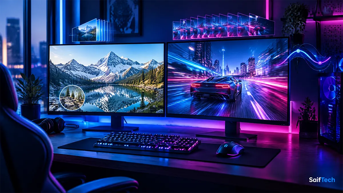 اختيار أفضل شاشة في 2026: دليل شامل للدقة وOLED وMini-LED ومعدل التحديث اختيار دقة الشاشة ومعدل التحديث المناسبين للألعاب والعمل في 2026