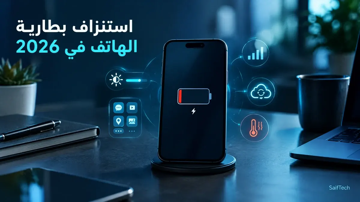 استنزاف بطارية الهاتف في 2026 وأهم أسباب انخفاض الشحن بسرعة