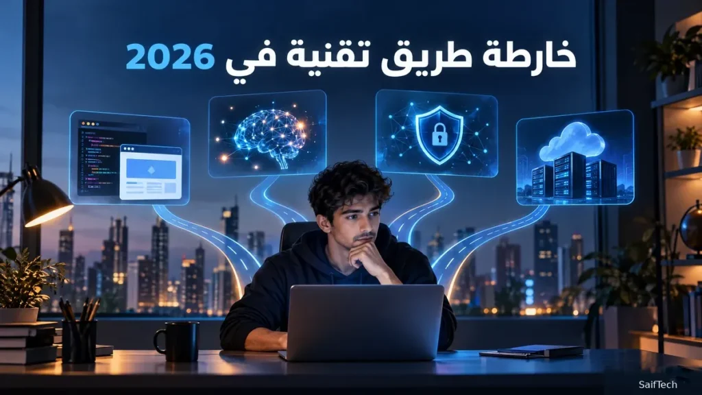 خارطة طريق تقنية في 2026: كيف تختار تخصصك وتبدأ مسارًا حقيقيًا في عالم التقنية؟ خارطة طريق تقنية في 2026 لاختيار التخصص المناسب