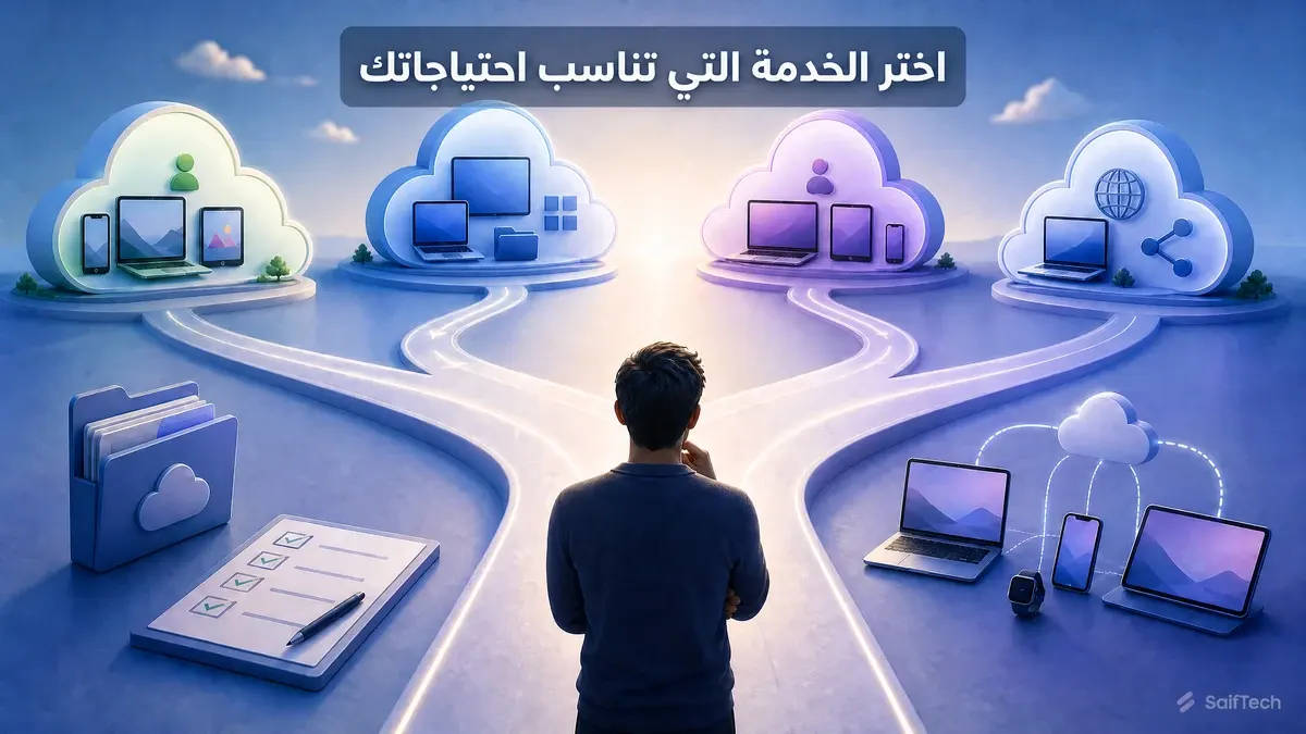 أفضل تخزين سحابي في 2026: مقارنة Google Drive وOneDrive وDropbox وiCloud