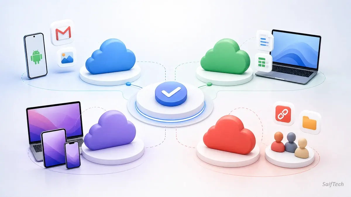 أفضل تخزين سحابي في 2026: مقارنة Google Drive وOneDrive وDropbox وiCloud